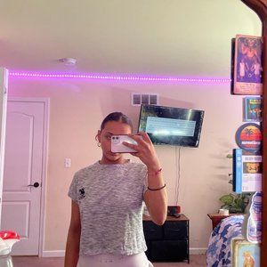 super cute polo XL crop top